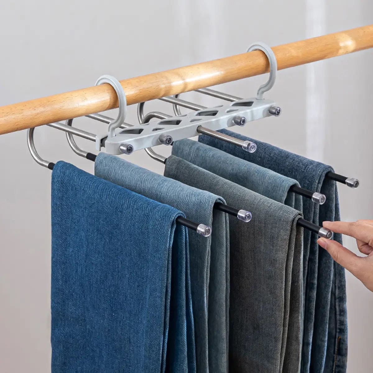 5 in 1 Pant Hanger For Clothes Organizer, Multifunction Shelves Closet Storage Organizer, Stainless Steel Magic Trouser Hangers, Multilayer Jeans Steel Hanger, Adjustable Pants Tie Storage Shelf, Stainless Steel Clothes Hanger 5 in 1 Pant Hanger For Clothes Organizer, Multifunction Shelves Closet Storage Organizer, Stainless Steel Magic Trouser Hangers, Multilayer Jeans Steel Hanger, Adjustable Pants Tie Storage Shelf, Stainless Steel Clothes Hanger